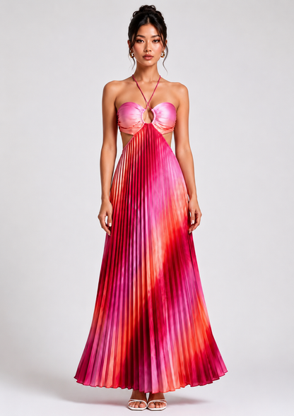 Golden Hour Pleated Maxi Dress