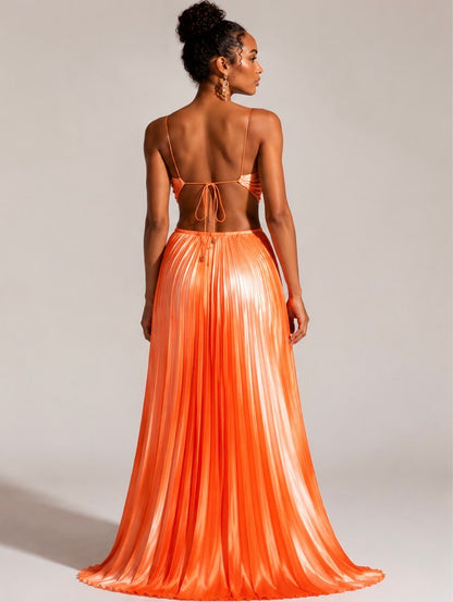 Golden Hour Pleated Maxi Dress